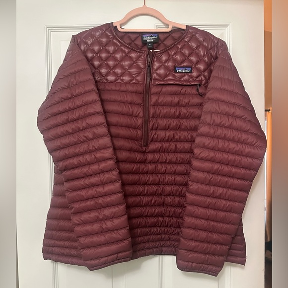 Patagonia 1/2 zip Burgundy maroon Quilted 90 % goose down jacket - Picture 6 of 6